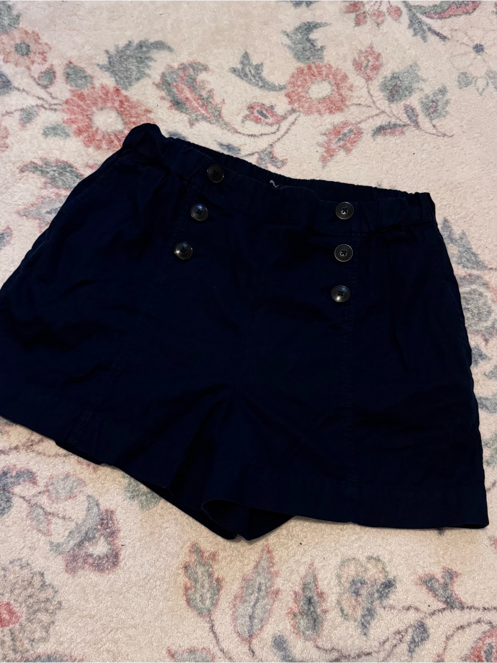 Madewell Navy Button-Front Shorts